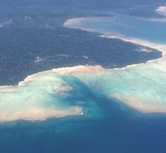 Flygbild över öar i Bengaliska viken